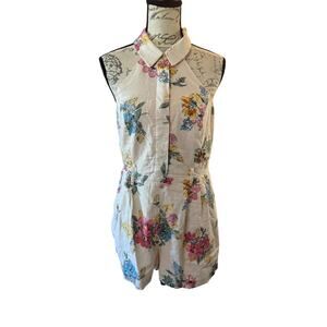 House Of Harlow 1960 Linen Blend Floral Romper Size 6